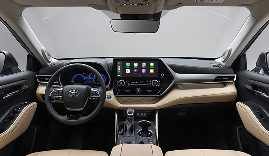داشبورد و نمایشگر Apple CarPlay هایلندر هیبرید